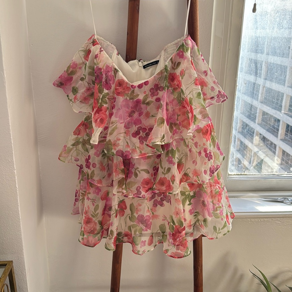 Tiered floral Abercrombie dress with removable straps